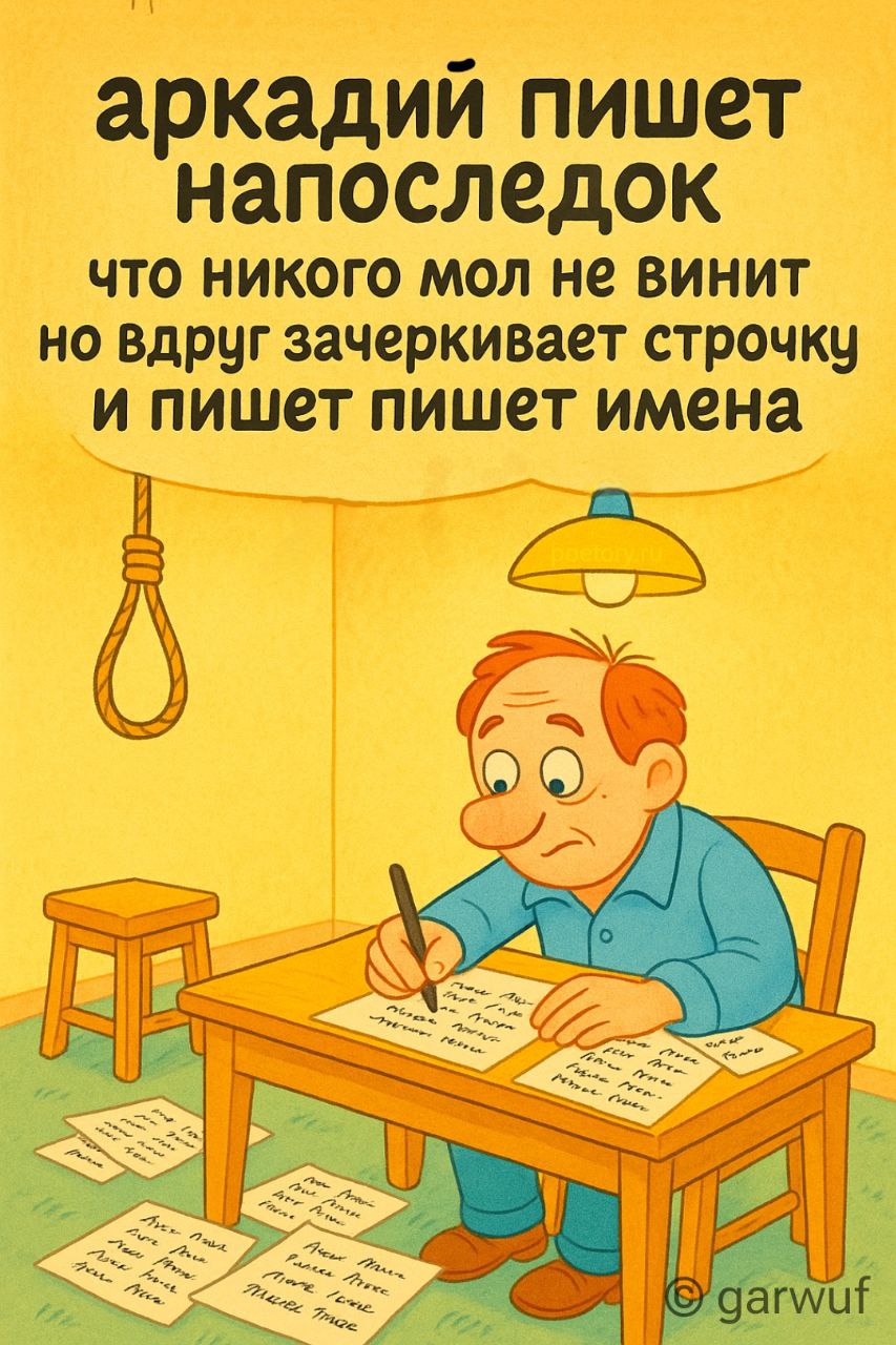 аркадий пишет напоследок
что никого мол не винит
но вдруг зачеркивает строчку
и пишет пишет имена аркадий пишет напоследок что никого мол не винит но вдруг зачеркивает строчку и пишет пишет имена — garwuf, иллюстрация, 03 июня 2025, Поэторий
